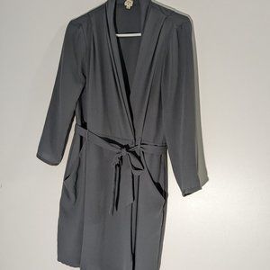 Aritzia Wiflred Crepe Mini Belted Wrap Dress Grey Size 4